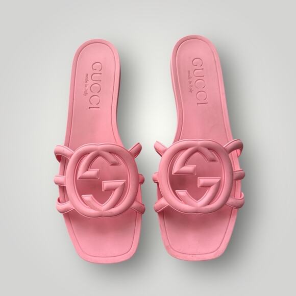 GUCCI Rubber Slides - Pink sz 40 - Picture 1 of 6